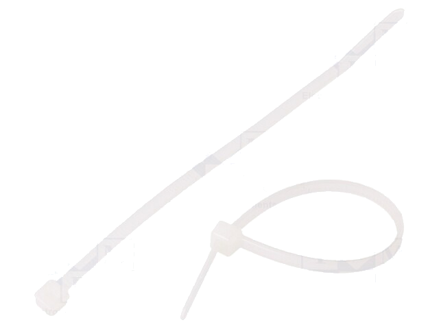 Kabelbinder; L: 100mm; W: 2,5mm; polyamide; 80N; natuurlijk; UL94V-2 Kabelbinder; L: 100mm; W: 2,5mm; polyamide; 80N; natuurlijk; UL94V-2
